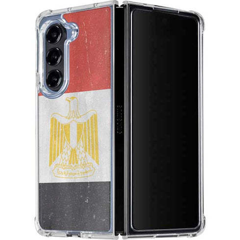 Egypt Flag Distressed Galaxy Z Fold5 5G Clear Case